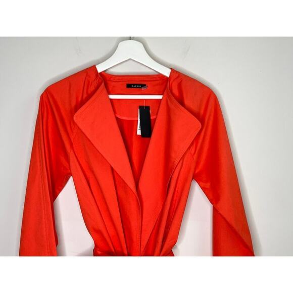 Natori NWT Cotton Twill Wrap Open Coatigan in Chili Orange Women's Size S - Picture 3 of 9